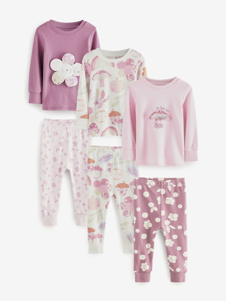 Lilac Purple Character Long Sleeve Snuggle Pyjamas 3 Pack (9mths-16yrs) - Image 6 of 13