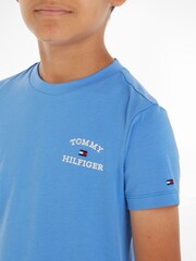 أزرق - تيشرت قطن 100% بشعار Tommy Hilfiger - صورة 3 من 6