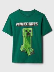 Gap Green Minecraft Graphic Crew Neck Short Sleeve T-Shirt (4-13yrs) - Image 1 of 2