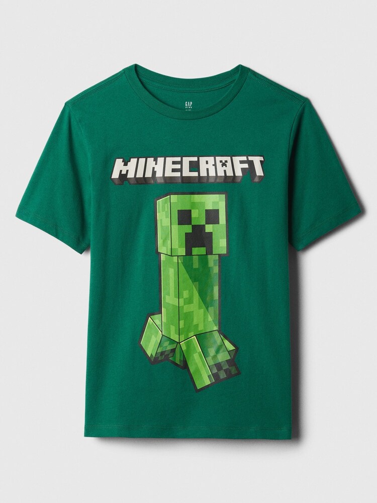 Gap Green Minecraft Graphic Crew Neck Short Sleeve T-Shirt (4-13yrs) - Image 1 of 2
