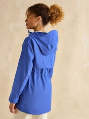 Joules Portwell Blue Waterproof Raincoat With Hood - Image 2 of 8