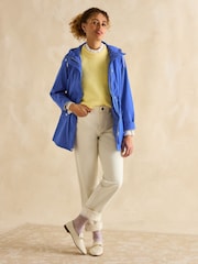 Joules Portwell Blue Waterproof Raincoat With Hood - Image 3 of 8