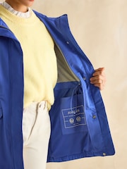 Joules Portwell Blue Waterproof Raincoat With Hood - Image 4 of 8