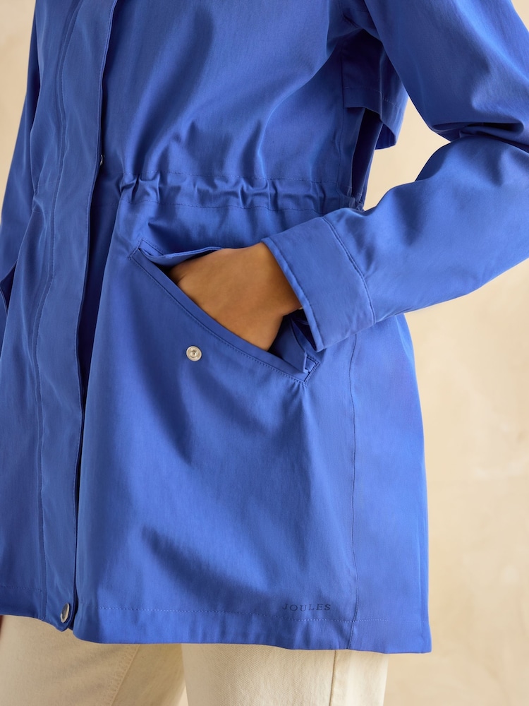 Joules Portwell Blue Waterproof Raincoat With Hood - Image 6 of 8