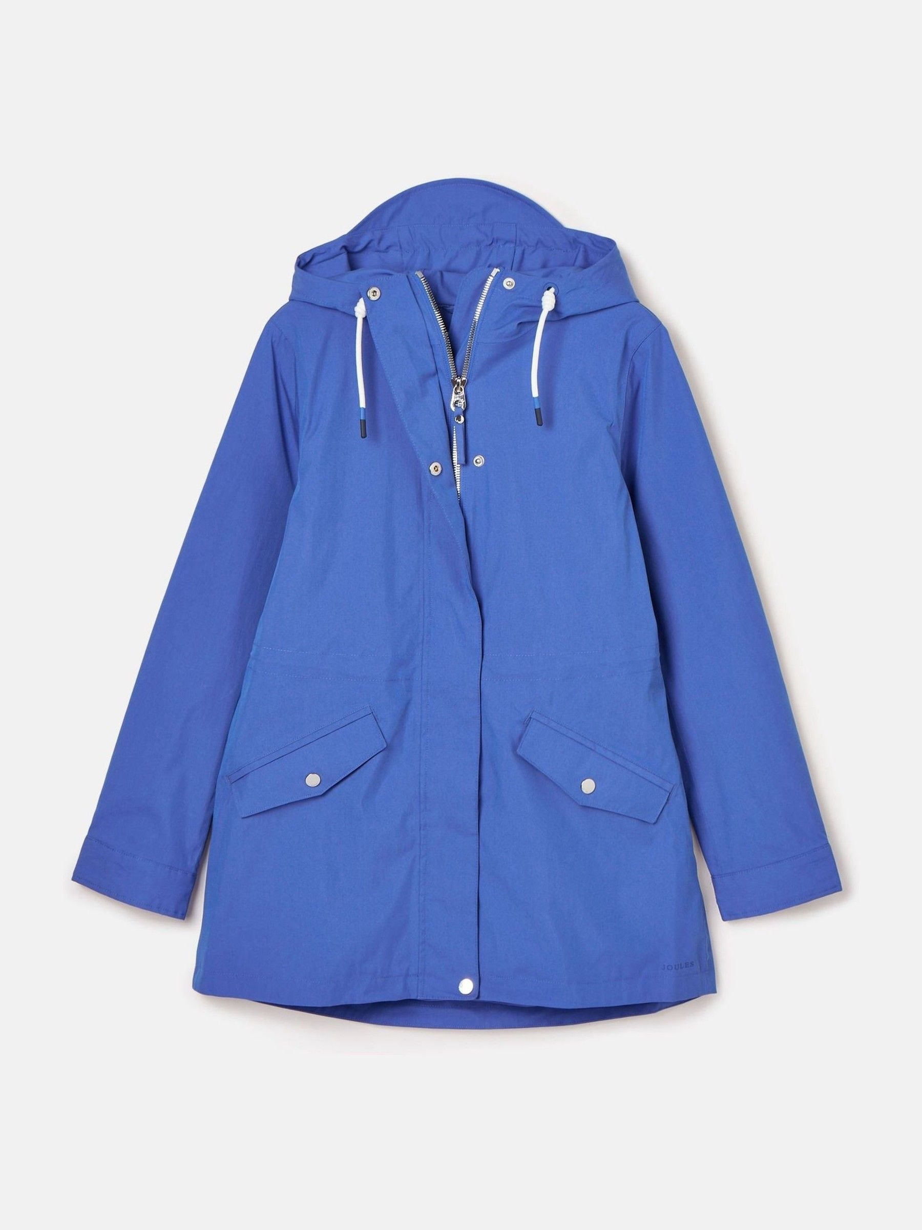 Buy Joules Portwell Blue Waterproof Raincoat With Hood from