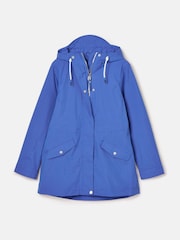 Joules Portwell Blue Waterproof Raincoat With Hood - Image 7 of 8