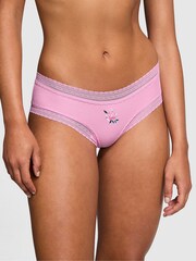 Victoria's Secret PINK Moonstone Pink Rib Lace Trim Cheeky Knickers - Image 1 of 3