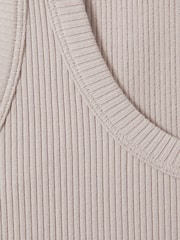 Reiss Mink Elle Ribbed Cotton Blend Vest - Image 5 of 5