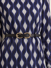 Phase Eight Blue Kelly Geo Midi Shift Dress - Image 7 of 7