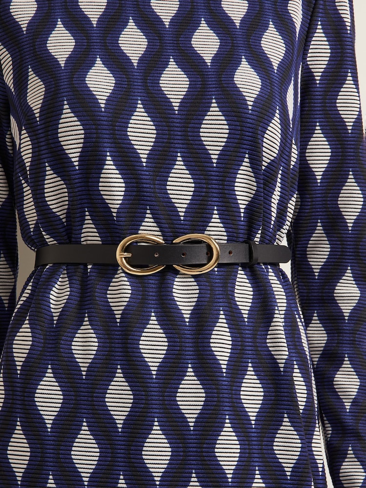 Phase Eight Blue Kelly Geo Midi Shift Dress - Image 7 of 7