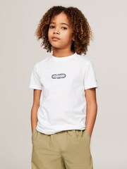 Tommy Hilfiger White 100% Cotton Hilfiger Track T-Shirt - Image 1 of 6