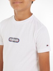 Tommy Hilfiger White 100% Cotton Hilfiger Track T-Shirt - Image 3 of 6