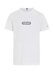 Tommy Hilfiger White 100% Cotton Hilfiger Track T-Shirt - Image 4 of 6