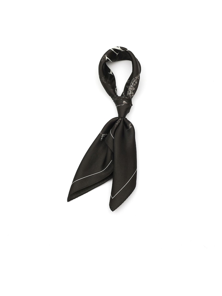AllSaints Black Colca Oblong Scarf - Image 2 of 4 AllSaints Black Colca Oblong Scarf - Image 2 of 4