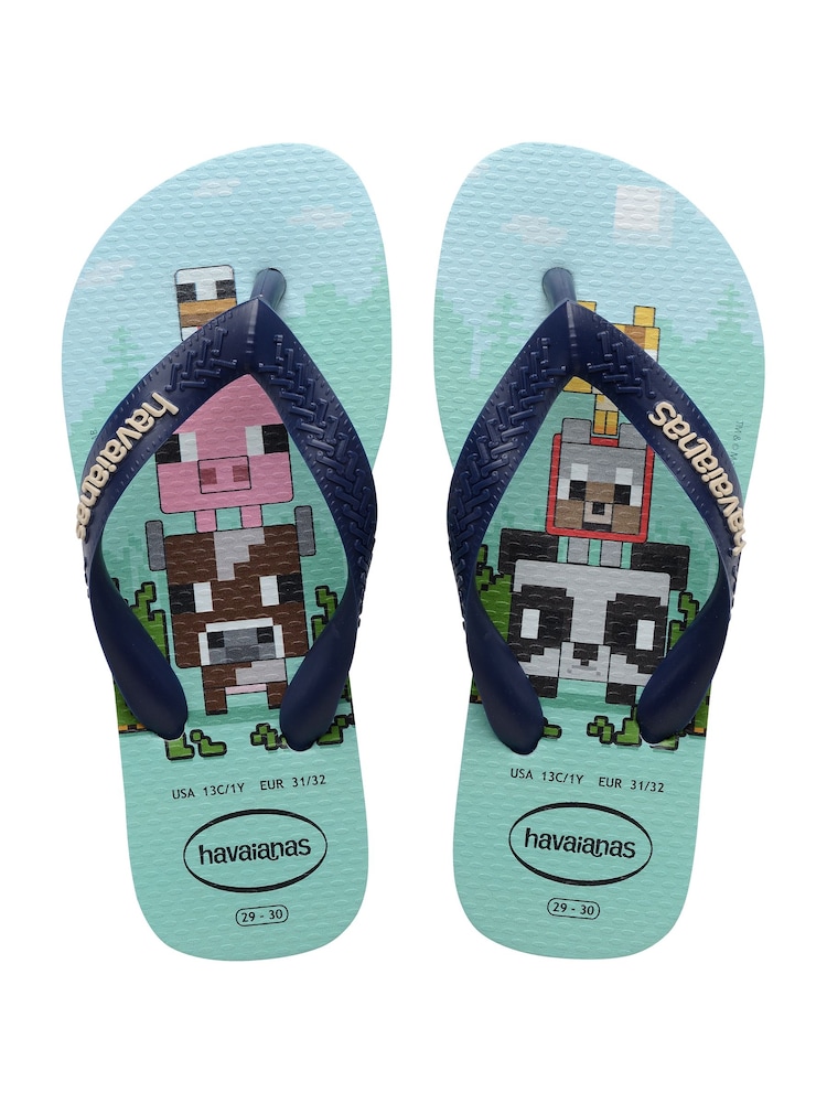 Havaianas Kids Blue Minecraft Sandals - Image 2 of 8