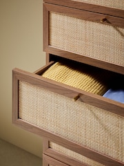 MADE.COM Dark Oak Effect Pavia Rattan 6 Drawer Chest of Drawers - Image 3 of 5