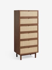 MADE.COM Dark Oak Effect Pavia Rattan 6 Drawer Chest of Drawers - Image 4 of 5