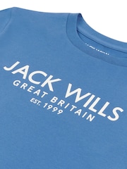 Jack Wills Blue Boys Regular Fit Carnaby 100% Cotton T-Shirt - Image 7 of 7