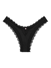 Victoria's Secret Black Lace Trim Brazilian Knickers - Image 3 of 3