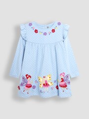 JoJo Maman Bébé Pale Blue Fairy Scene Appliqué Pretty Tunic - Image 1 of 3