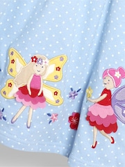 JoJo Maman Bébé Pale Blue Fairy Scene Appliqué Pretty Tunic - Image 3 of 3