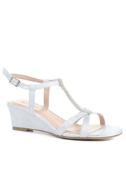 Pavers Silver Wedge Heel Sandals - Image 1 of 5
