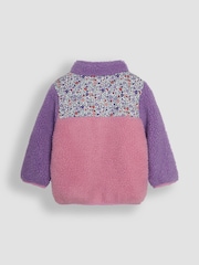 JoJo Maman Bébé Lilac Purple Dino Reversible Hooded Teddy Fleece - Image 3 of 7