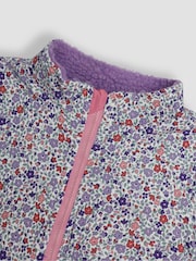 JoJo Maman Bébé Lilac Purple Dino Reversible Hooded Teddy Fleece - Image 7 of 7
