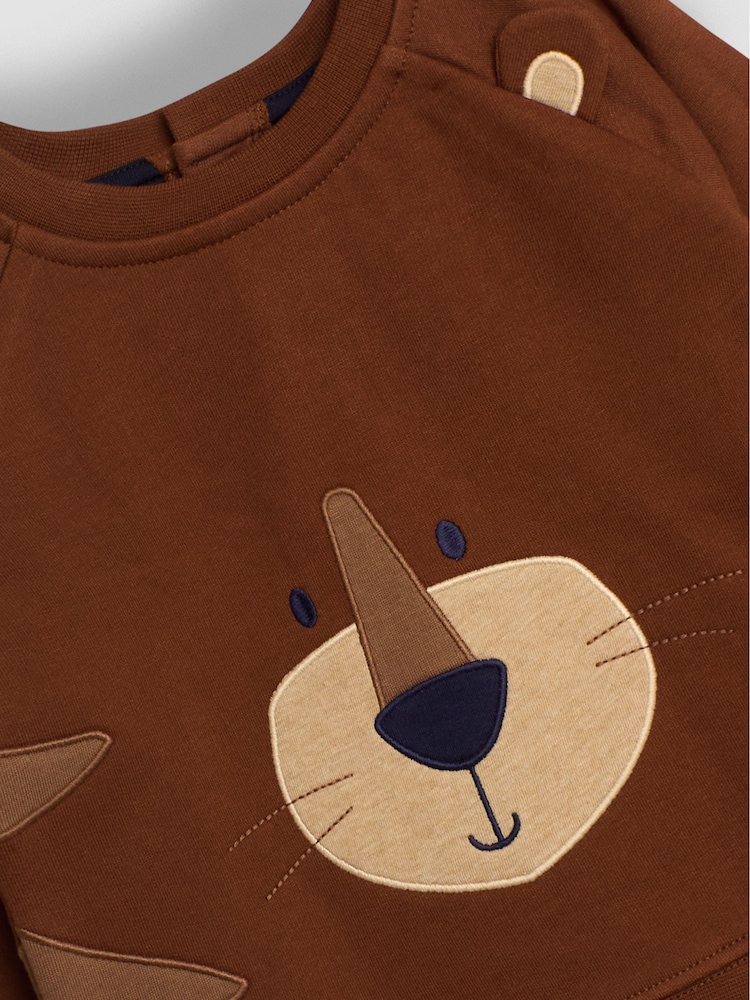 JoJo Maman Bébé Toffee Tiger Applique Sweatshirt - Image 3 of 3
