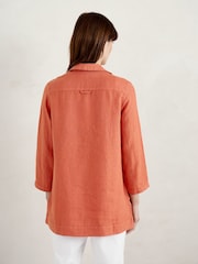 Seasalt Cornwall Orange Shallow Layers 100% Linen Tunic - Image 2 of 5