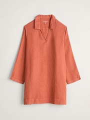 Seasalt Cornwall Orange Shallow Layers 100% Linen Tunic - Image 4 of 5