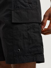 JACK & JONES Black Cargo Swim Shorts - Image 5 of 8