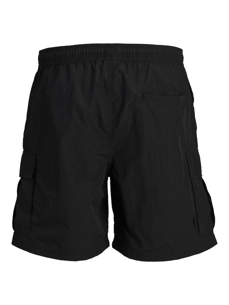 JACK & JONES Black Cargo Swim Shorts - Image 8 of 8