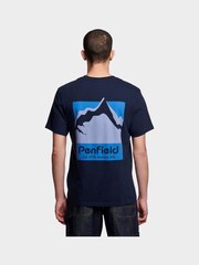 Penfield Blue Mens Relaxed Fit Mountain Scene Back Graphic 100% Cotton T-Shirt - Image 2 of 7