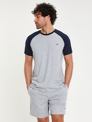 Threadbare Blue Short Sleeve Cotton Blend Pyjamas Set 2 Pack - Image 2 of 8