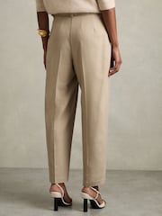 Reiss Neutral Freja Tapered Belted Trousers - Image 4 of 5