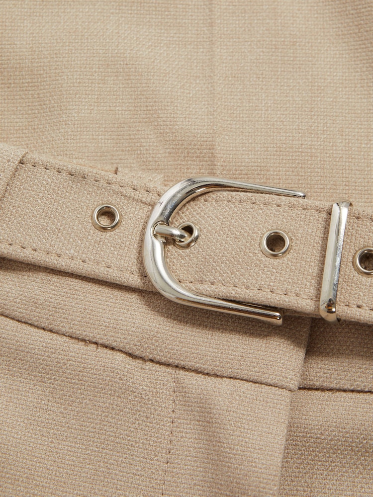 Reiss Neutral Freja Tapered Belted Trousers - Image 5 of 5