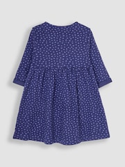 JoJo Maman Bébé Navy Blue Dino Appliqué Button Front Dress - Image 2 of 4