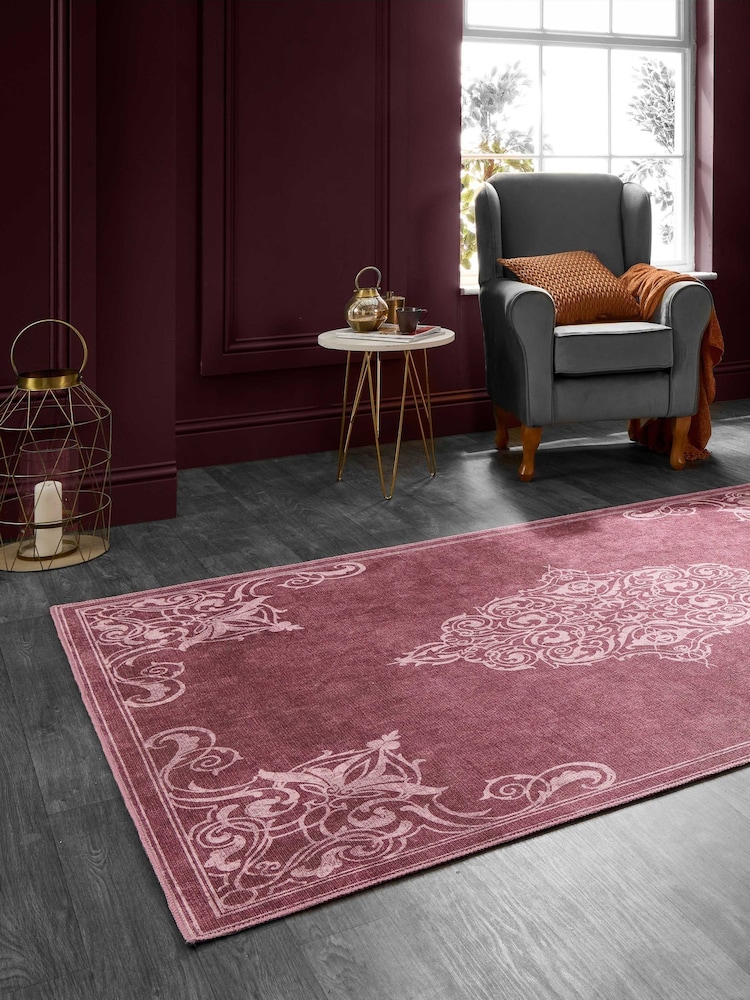Laurence Llewelyn-Bowen Red Sarabande Washable Flat Weave Rug - Image 2 of 6