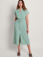 Monsoon Green Athena Stripe Dress - Image 1 of 5
