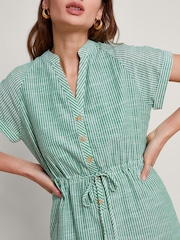 Monsoon Green Athena Stripe Dress - Image 4 of 5