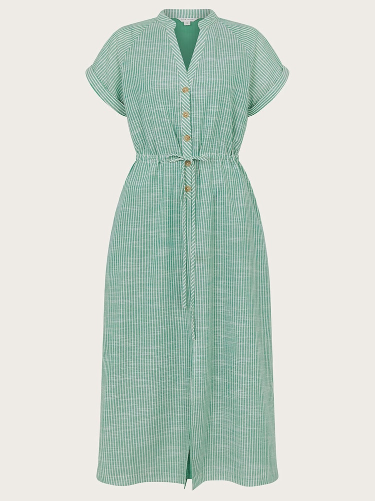 Monsoon Green Athena Stripe Dress - Image 5 of 5