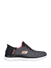 Skechers Black/ pink Pink Womens Slip In Summits Dazzling Haze Trainers - Image 2 of 3