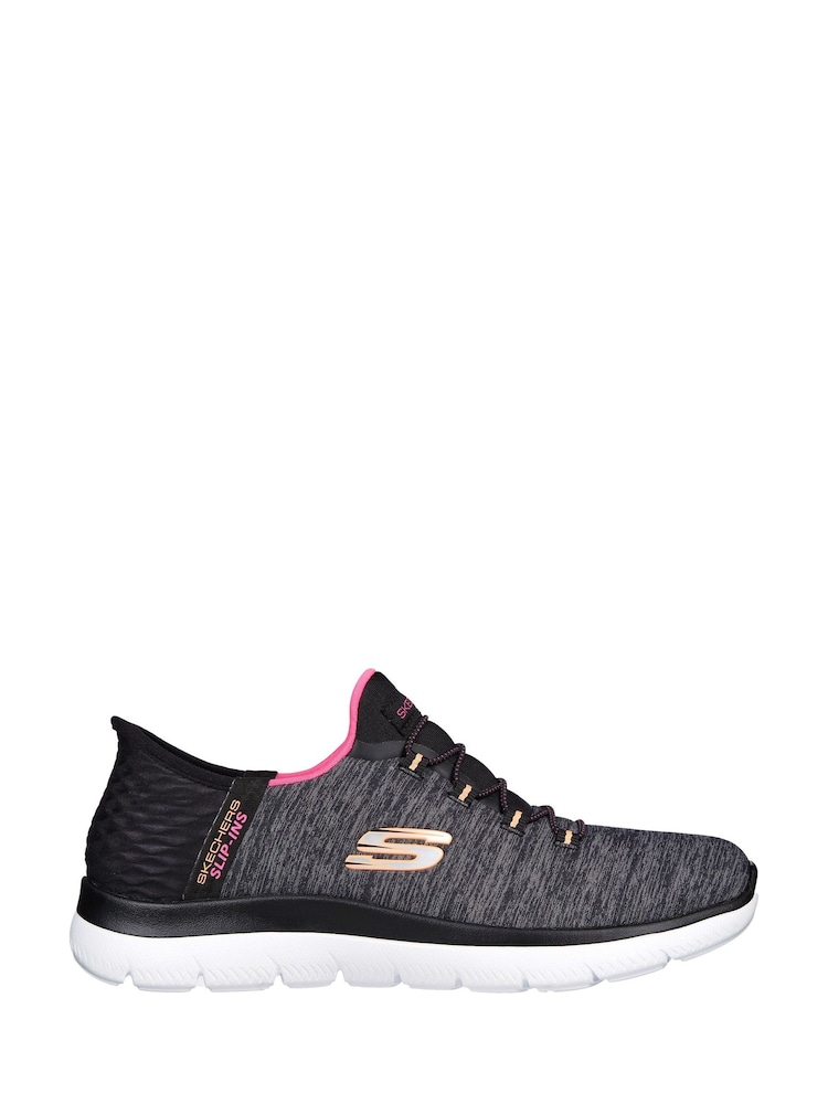 Skechers Black/ pink Pink Womens Slip In Summits Dazzling Haze Trainers - Image 2 of 3