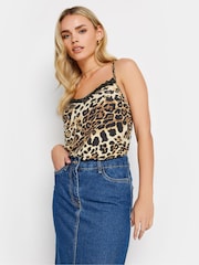 PixieGirl Petite Natural Leopard Print Cami Vest Top - Image 1 of 4