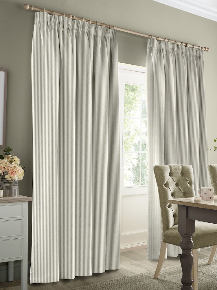 Sophie Allport Natural Stamford Stripe Made to Measure 100% Cotton Curtains - Image 2 of 9