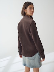 Chocolate Brown Long Sleeve Corduroy Shirt - Image 3 of 7