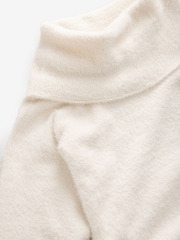 White Ecru Fluffy Off Shoulder Bardot Jumper - Image 8 of 9