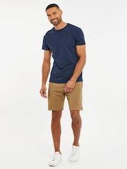 Threadbare Camel Waffle Textured Sweat Shorts - Image 3 of 4