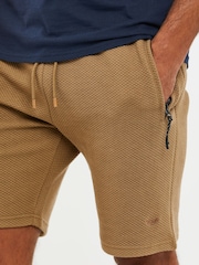 Threadbare Camel Waffle Textured Sweat Shorts - Image 4 of 4